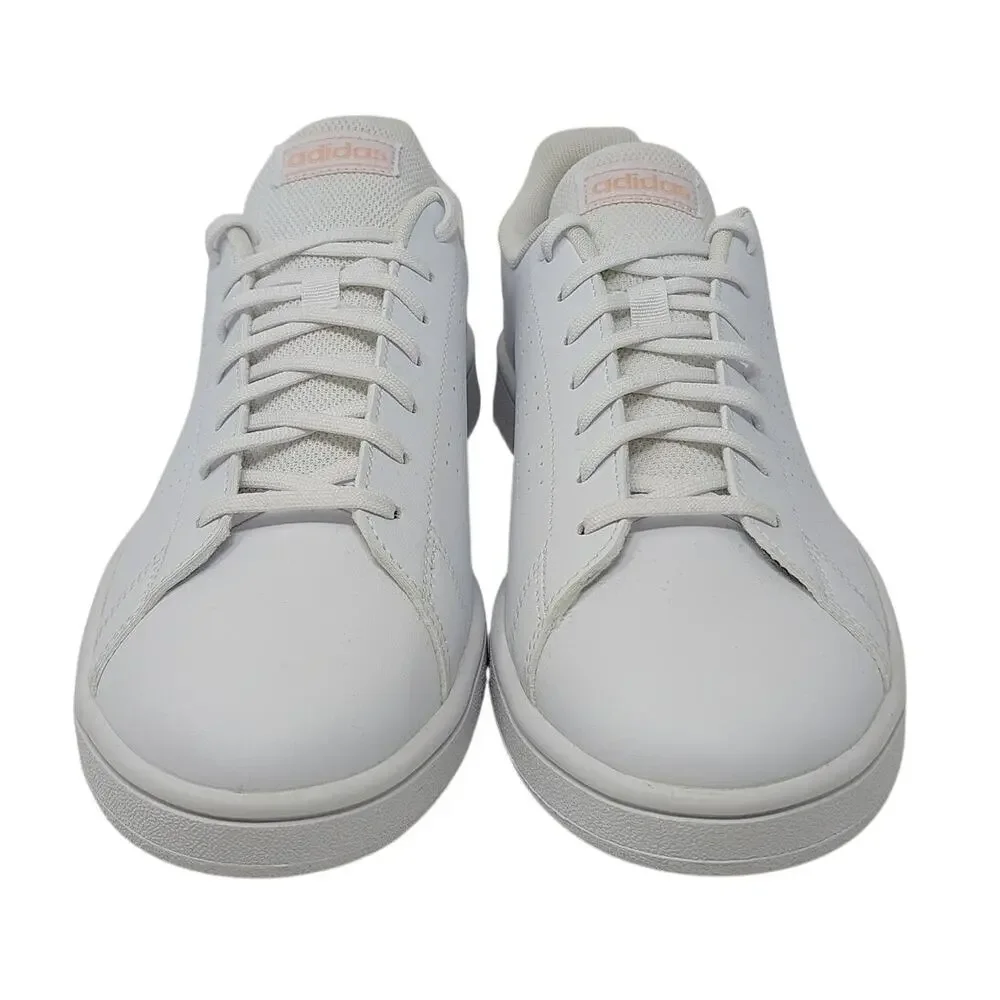 New Adidas Shoes Womens 10 Advantage Base 2.0 White Pink Low Top Sneakers - Picture 5 of 10